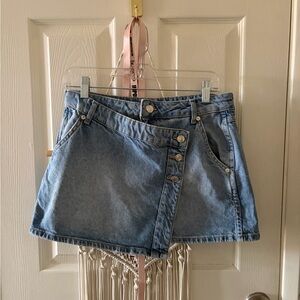 Free People Light Blue Denim Mini Skirt
